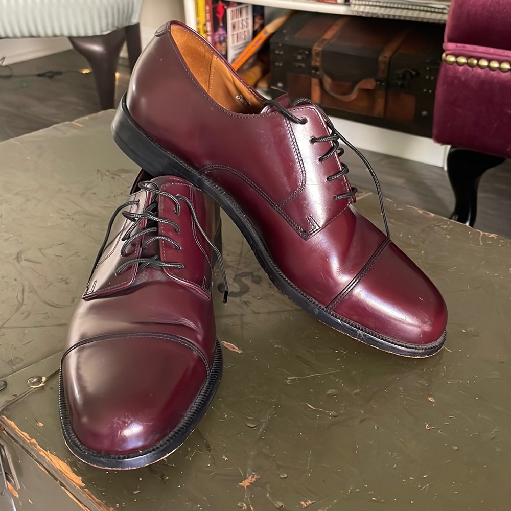 Cole Haan City Cap Toe Lace Dress Shoes Red 8 D